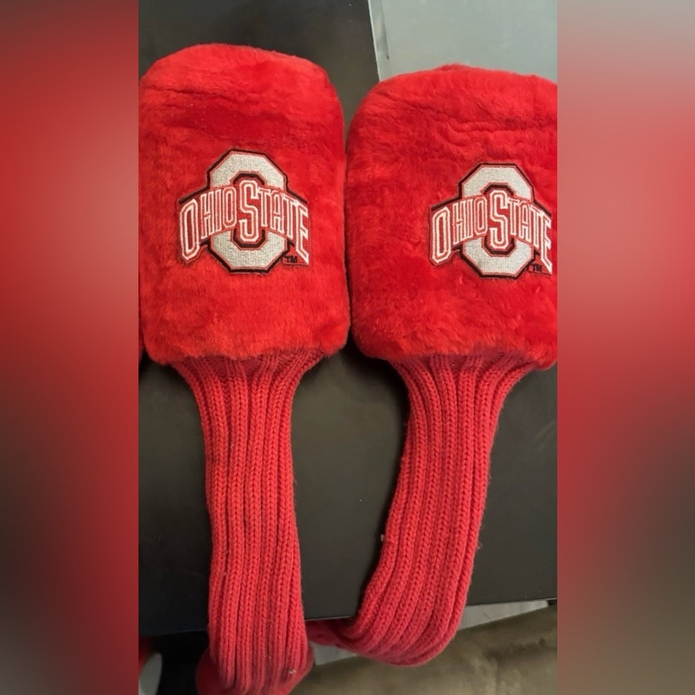 Ohio State Buckeyes 1 Wood & X Head Sock Style Golf Head Covers